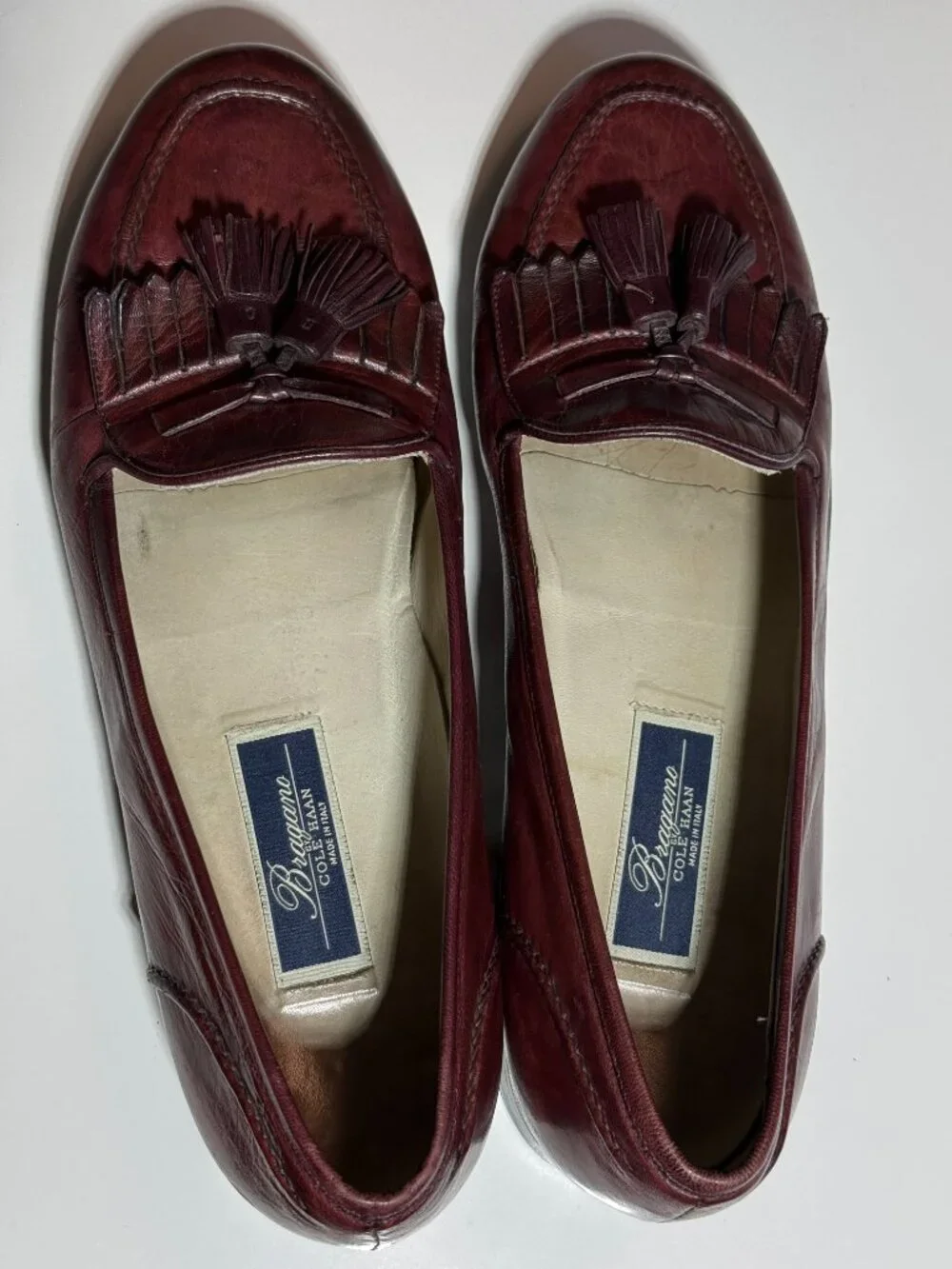 Bragano Cole Haan Leather Dress Men's Shoes Made in Italy Tassel Loafers Sz 12 M